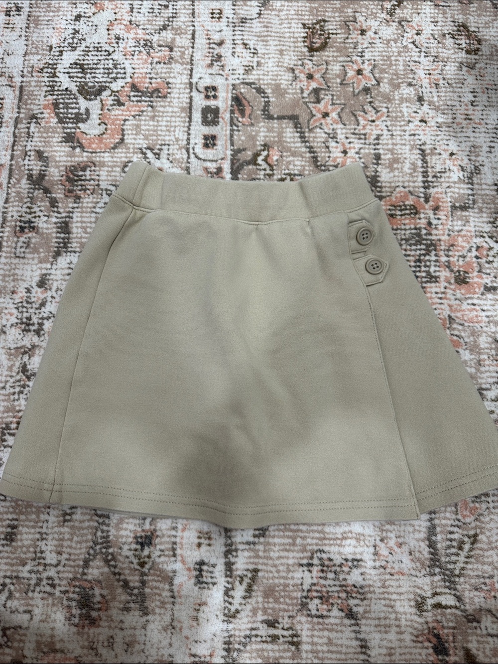 Cat & Jack Beige School Skort with Side Button Detail